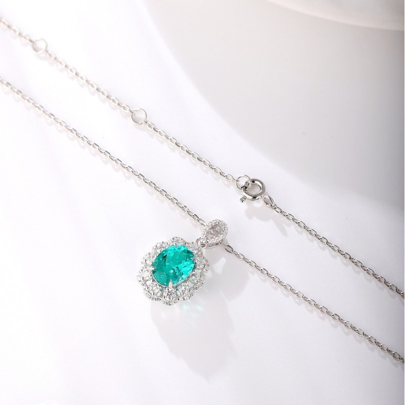 Ruif Jewelry Classic Design S925 Silver 1.75ct Lab Grown Emerald Pendant Necklace royal blue sapphire Red Ruby Gemstone Jewelry Ruif Jewelry Classic Design S925 Silver 1.75ct Lab Grown Emerald Pendant Necklace royal blue sapphire Red Ruby Gemstone Jewelry