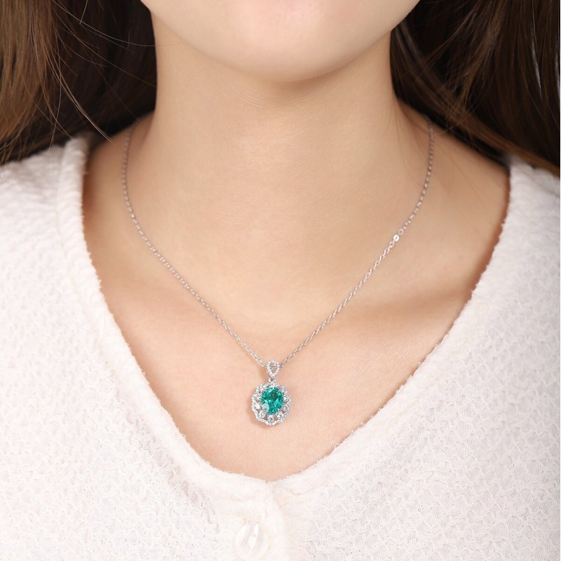 Ruif Jewelry Classic Design S925 Silver 1.75ct Lab Grown Emerald Pendant Necklace royal blue sapphire Red Ruby Gemstone Jewelry Ruif Jewelry Classic Design S925 Silver 1.75ct Lab Grown Emerald Pendant Necklace royal blue sapphire Red Ruby Gemstone Jewelry