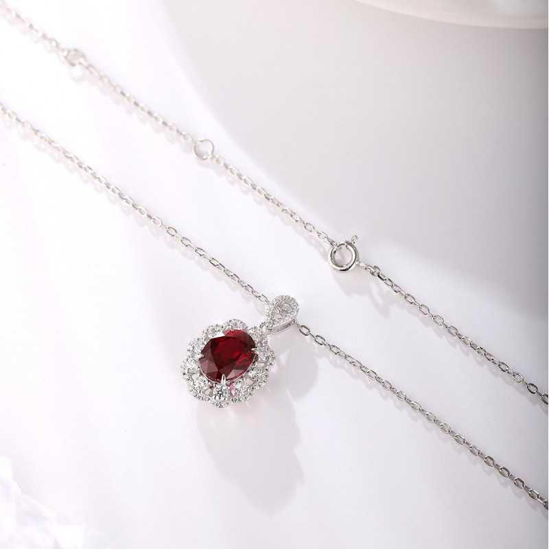 Ruif Jewelry Classic Design S925 Silver 1.75ct Lab Grown Emerald Pendant Necklace royal blue sapphire Red Ruby Gemstone Jewelry Ruif Jewelry Classic Design S925 Silver 1.75ct Lab Grown Emerald Pendant Necklace royal blue sapphire Red Ruby Gemstone Jewelry