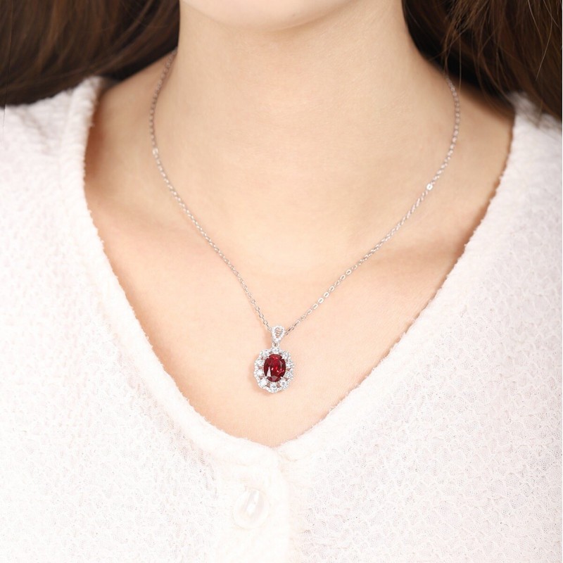 Ruif Jewelry Classic Design S925 Silver 1.75ct Lab Grown Emerald Pendant Necklace royal blue sapphire Red Ruby Gemstone Jewelry Ruif Jewelry Classic Design S925 Silver 1.75ct Lab Grown Emerald Pendant Necklace royal blue sapphire Red Ruby Gemstone Jewelry