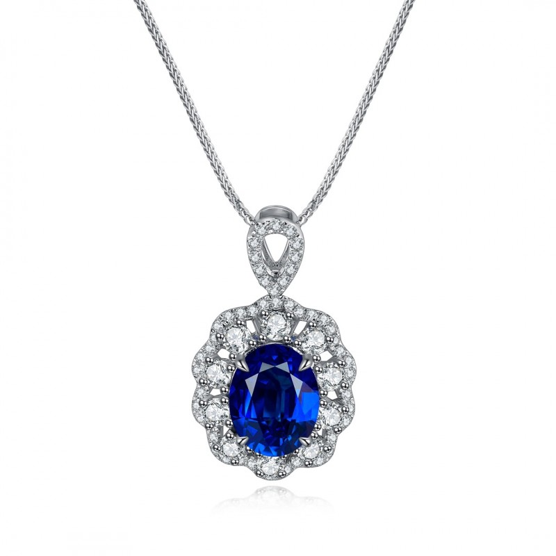 Ruif Jewelry Classic Design S925 Silver 1.75ct Lab Grown Emerald Pendant Necklace royal blue sapphire Red Ruby Gemstone Jewelry Ruif Jewelry Classic Design S925 Silver 1.75ct Lab Grown Emerald Pendant Necklace royal blue sapphire Red Ruby Gemstone Jewelry
