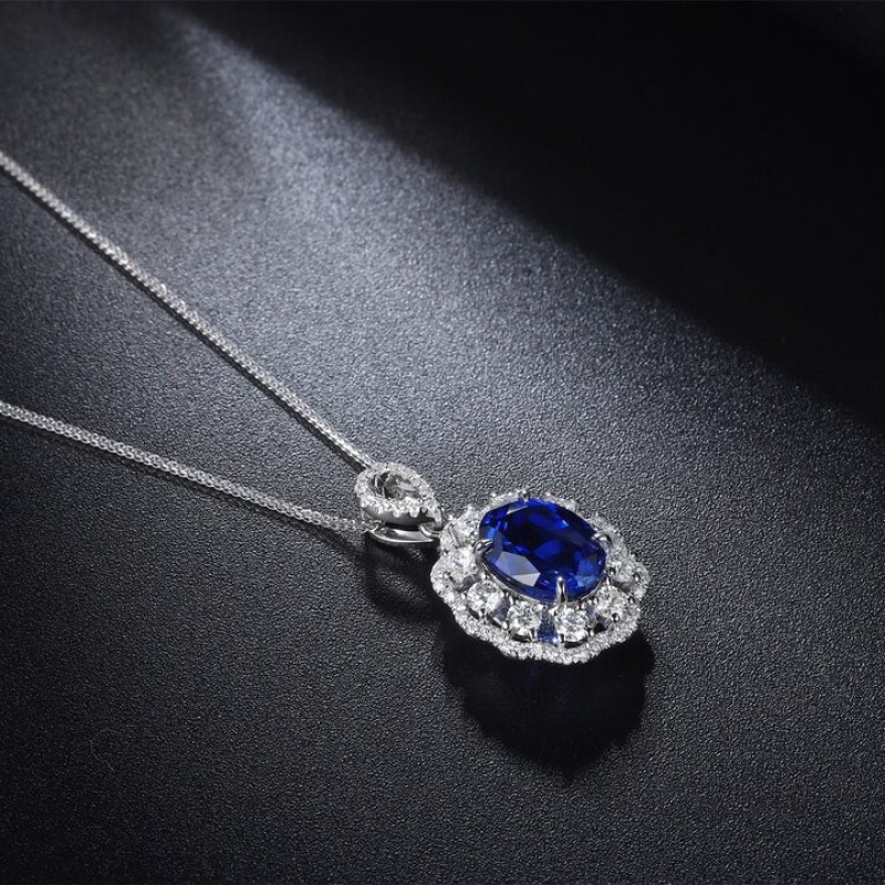 Ruif Jewelry Classic Design S925 Silver 1.75ct Lab Grown Emerald Pendant Necklace royal blue sapphire Red Ruby Gemstone Jewelry Ruif Jewelry Classic Design S925 Silver 1.75ct Lab Grown Emerald Pendant Necklace royal blue sapphire Red Ruby Gemstone Jewelry