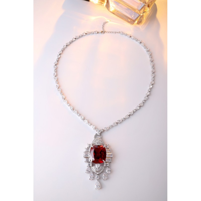 Ruif Jewelry Classic Design S925 Silver 33.67ct Lab Grown Ruby Pendant Necklace Gemstone Jewelry Ruif Jewelry Classic Design S925 Silver 33.67ct Lab Grown Ruby Pendant Necklace Gemstone Jewelry