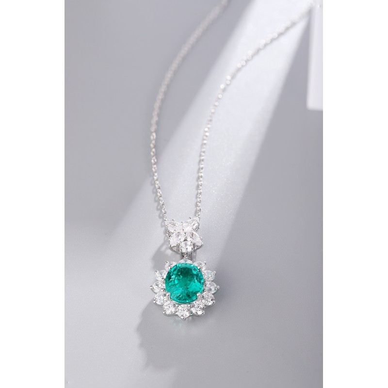 Ruif Jewelry Classic Design S925 Silver 3.42ct Lab Grown Emerald Pendant Necklace royal blue sapphire Red Ruby Gemstone Jewelry Ruif Jewelry Classic Design S925 Silver 3.42ct Lab Grown Emerald Pendant Necklace royal blue sapphire Red Ruby Gemstone Jewelry