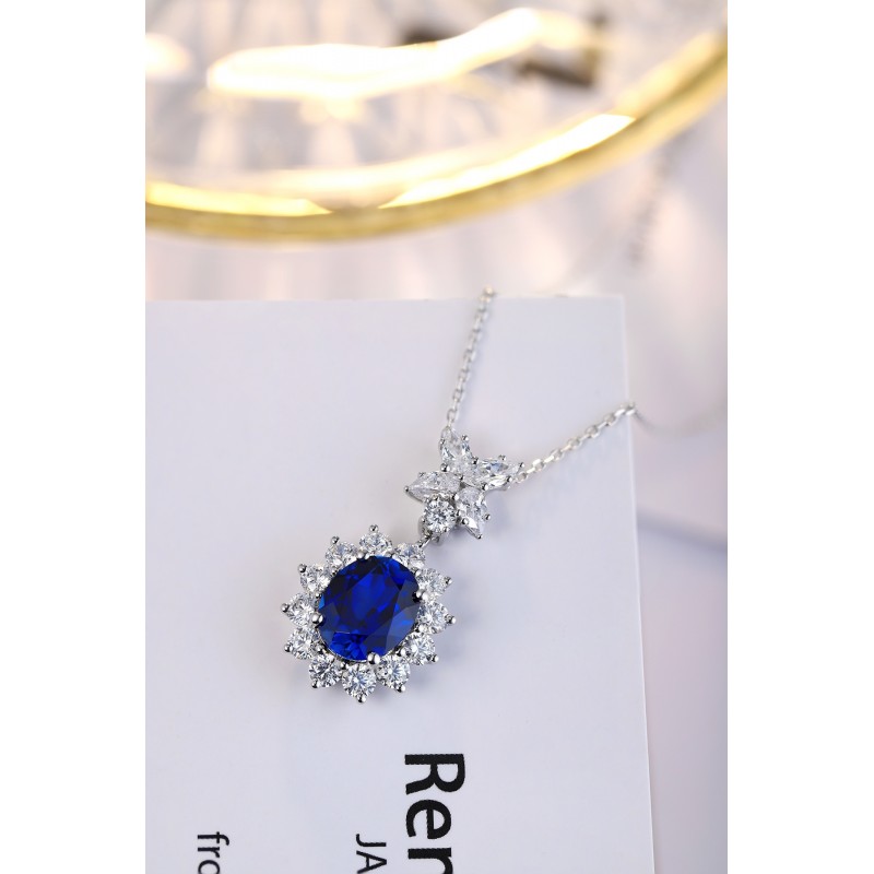Ruif Jewelry Classic Design S925 Silver 3.42ct Lab Grown Emerald Pendant Necklace royal blue sapphire Red Ruby Gemstone Jewelry Ruif Jewelry Classic Design S925 Silver 3.42ct Lab Grown Emerald Pendant Necklace royal blue sapphire Red Ruby Gemstone Jewelry