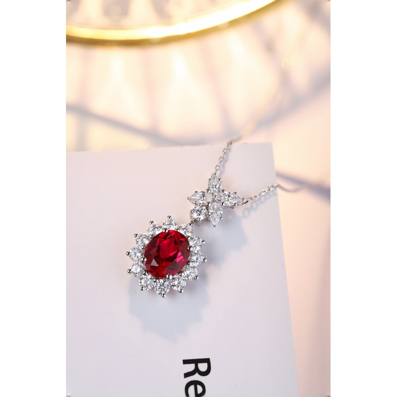 Ruif Jewelry Classic Design S925 Silver 3.42ct Lab Grown Emerald Pendant Necklace royal blue sapphire Red Ruby Gemstone Jewelry Ruif Jewelry Classic Design S925 Silver 3.42ct Lab Grown Emerald Pendant Necklace royal blue sapphire Red Ruby Gemstone Jewelry