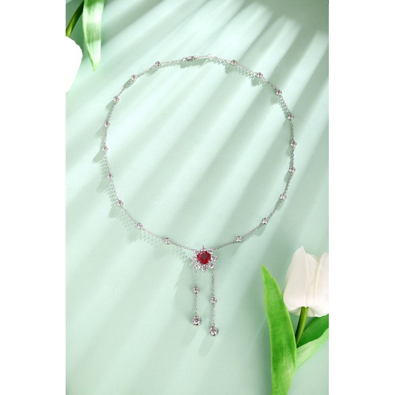 Ruif Jewelry Classic Design S925 Silver 2.62ct Lab Grown Emerald Pendant Necklace royal blue sapphire Red Ruby Gemstone Jewelry Ruif Jewelry Classic Design S925 Silver 2.62ct Lab Grown Emerald Pendant Necklace royal blue sapphire Red Ruby Gemstone Jewelry