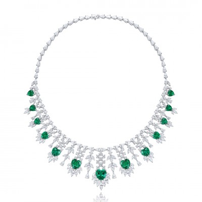 Ruif Jewelry Classic Design Green S925 Silver 18.86ct Lab Grown Emerald Pendant Necklace Gemstone Jewelry