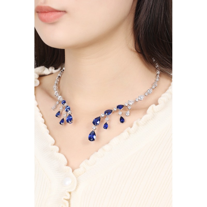 Ruif Jewelry Classic Design S925 Silver 28.08ct Lab Grown Sapphire Pendant Necklace Gemstone Jewelry Ruif Jewelry Classic Design S925 Silver 28.08ct Lab Grown Sapphire Pendant Necklace Gemstone Jewelry