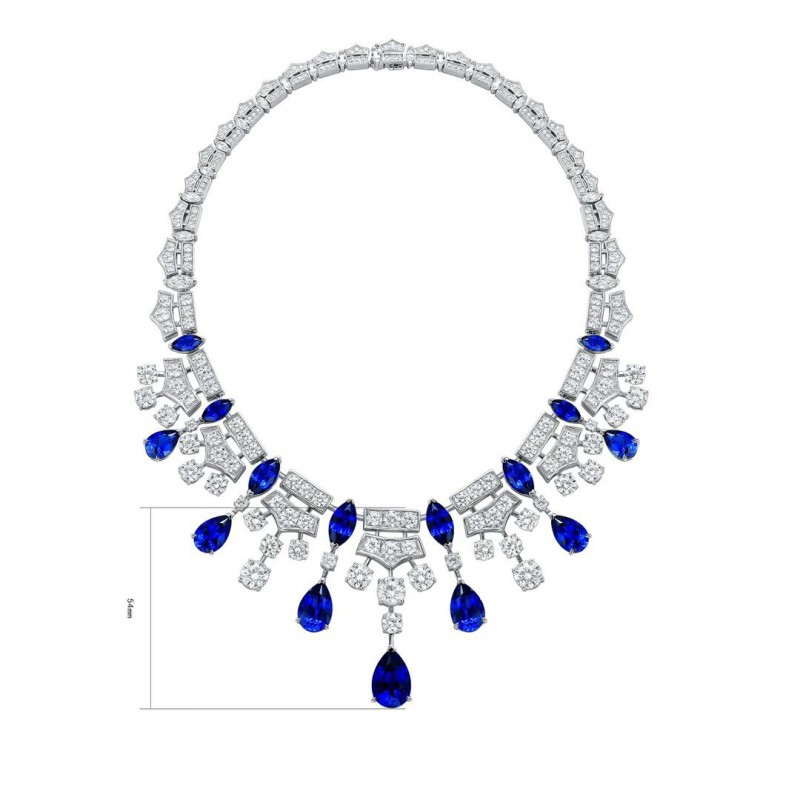 Ruif Jewelry Classic Design S925 Silver 49.99ct Royal Blue Lab Grown Sapphire Pendant Necklace Gemstone Jewelry Ruif Jewelry Classic Design S925 Silver 49.99ct Royal Blue Lab Grown Sapphire Pendant Necklace Gemstone Jewelry