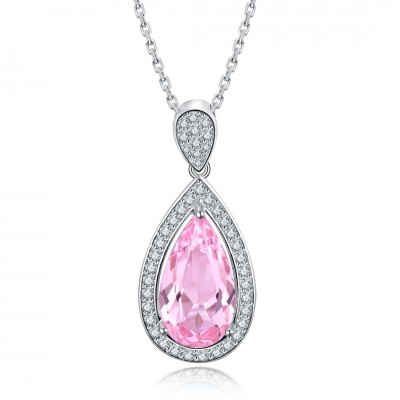 Ruif Jewelry Classic Design S925 Silver 5.265ct Lab Grown Sapphire Morgan Pink Pendant Necklace Gemstone Jewelry