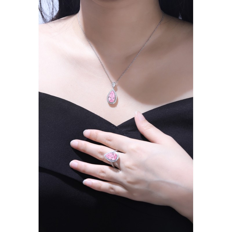 Ruif Jewelry Classic Design S925 Silver 5.265ct Lab Grown Sapphire Morgan Pink Pendant Necklace Gemstone Jewelry Ruif Jewelry Classic Design S925 Silver 5.265ct Lab Grown Sapphire Morgan Pink Pendant Necklace Gemstone Jewelry