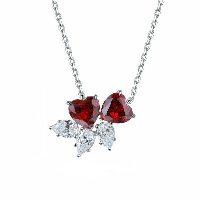 Ruif Jewelry Classic Design S925 Silver 3.528ct Lab Grown Ruby Pendant Necklace Gemstone Jewelry