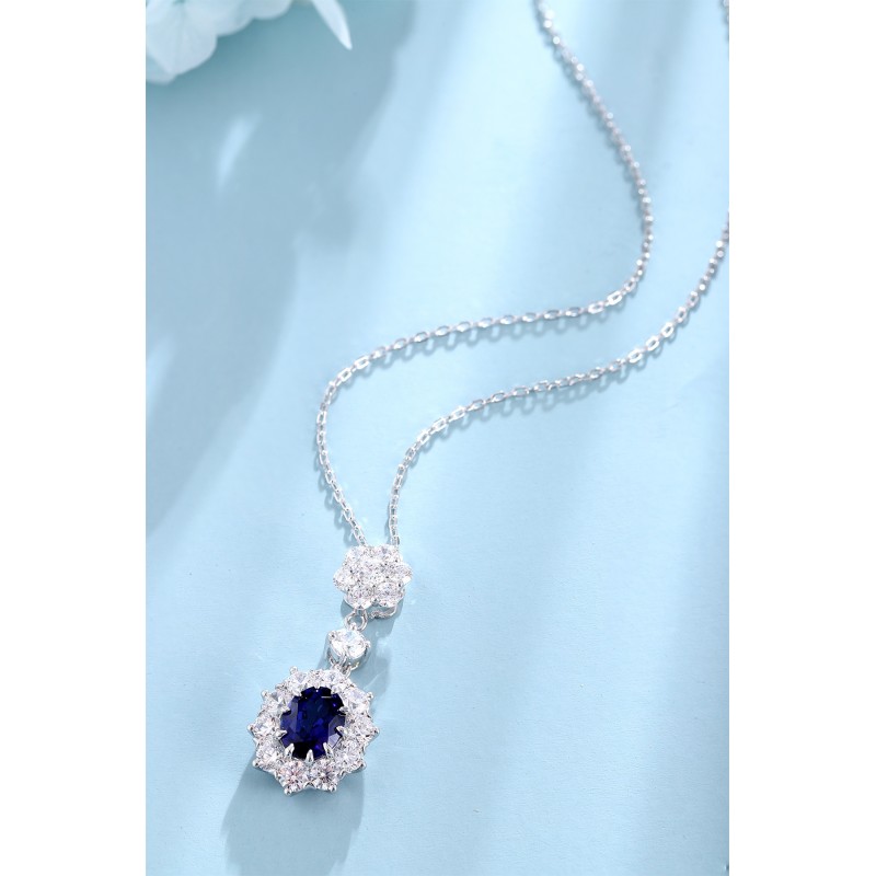 Ruif Jewelry Classic Design S925 Silver 1.78ct Lab Grown Emerald Sapphire And Ruby Pendant Necklace Gemstone Jewelry