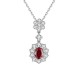 Ruif Jewelry Classic Design S925 Silver 1.78ct Lab Grown Emerald Sapphire And Ruby Pendant Necklace Gemstone Jewelry