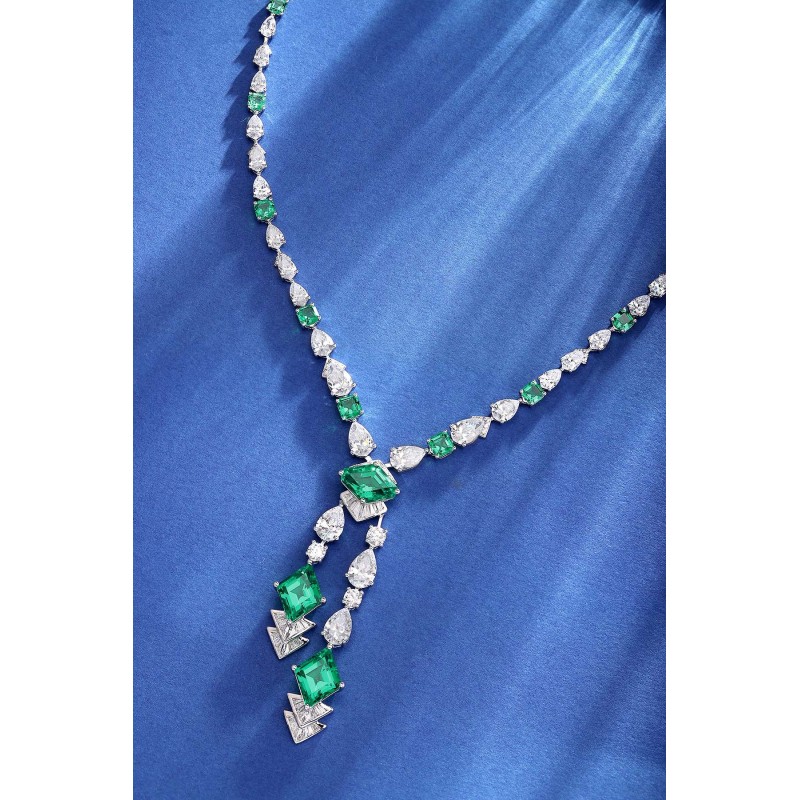 Ruif Jewelry Classic Design S925 Silver 16.56ct Lab Grown Emerald Pendant Necklace Gemstone Jewelry Ruif Jewelry Classic Design S925 Silver 16.56ct Lab Grown Emerald Pendant Necklace Gemstone Jewelry