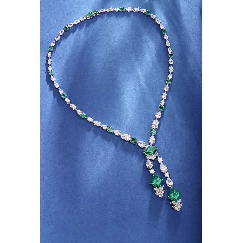 Ruif Jewelry Classic Design S925 Silver 16.56ct Lab Grown Emerald Pendant Necklace Gemstone Jewelry Ruif Jewelry Classic Design S925 Silver 16.56ct Lab Grown Emerald Pendant Necklace Gemstone Jewelry