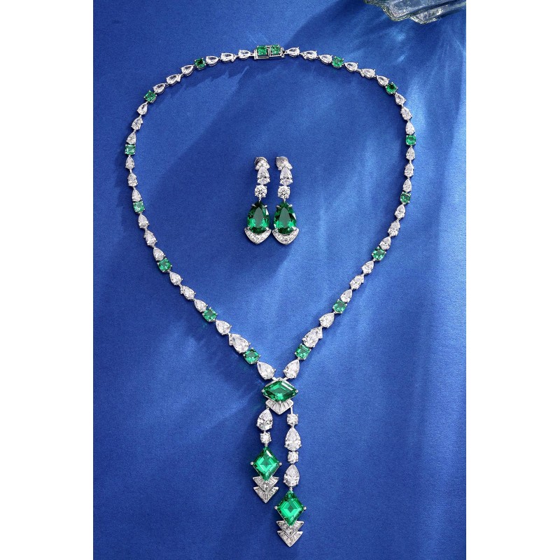 Ruif Jewelry Classic Design S925 Silver 16.56ct Lab Grown Emerald Pendant Necklace Gemstone Jewelry Ruif Jewelry Classic Design S925 Silver 16.56ct Lab Grown Emerald Pendant Necklace Gemstone Jewelry