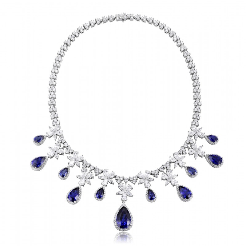 Ruif Jewelry Classic Design S925 Silver 27.335ct Royal Blue Lab Grown Sapphire Pendant Necklace Gemstone Jewelry Ruif Jewelry Classic Design S925 Silver 27.335ct Royal Blue Lab Grown Sapphire Pendant Necklace Gemstone Jewelry