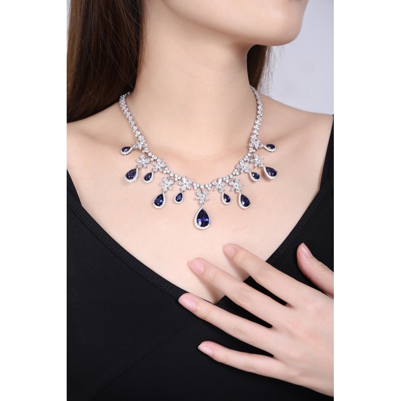 Ruif Jewelry Classic Design S925 Silver 27.335ct Royal Blue Lab Grown Sapphire Pendant Necklace Gemstone Jewelry Ruif Jewelry Classic Design S925 Silver 27.335ct Royal Blue Lab Grown Sapphire Pendant Necklace Gemstone Jewelry