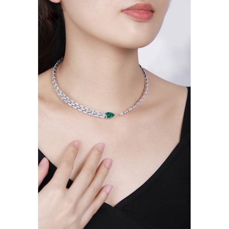 Ruif Jewelry Classic Design S925 Silver 2.99ct Lab Grown Emerald Pendant Necklace Gemstone Jewelry Ruif Jewelry Classic Design S925 Silver 2.99ct Lab Grown Emerald Pendant Necklace Gemstone Jewelry