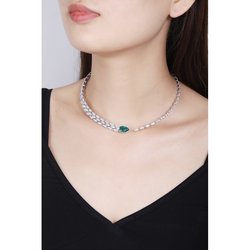 Ruif Jewelry Classic Design S925 Silver 2.99ct Lab Grown Emerald Pendant Necklace Gemstone Jewelry Ruif Jewelry Classic Design S925 Silver 2.99ct Lab Grown Emerald Pendant Necklace Gemstone Jewelry