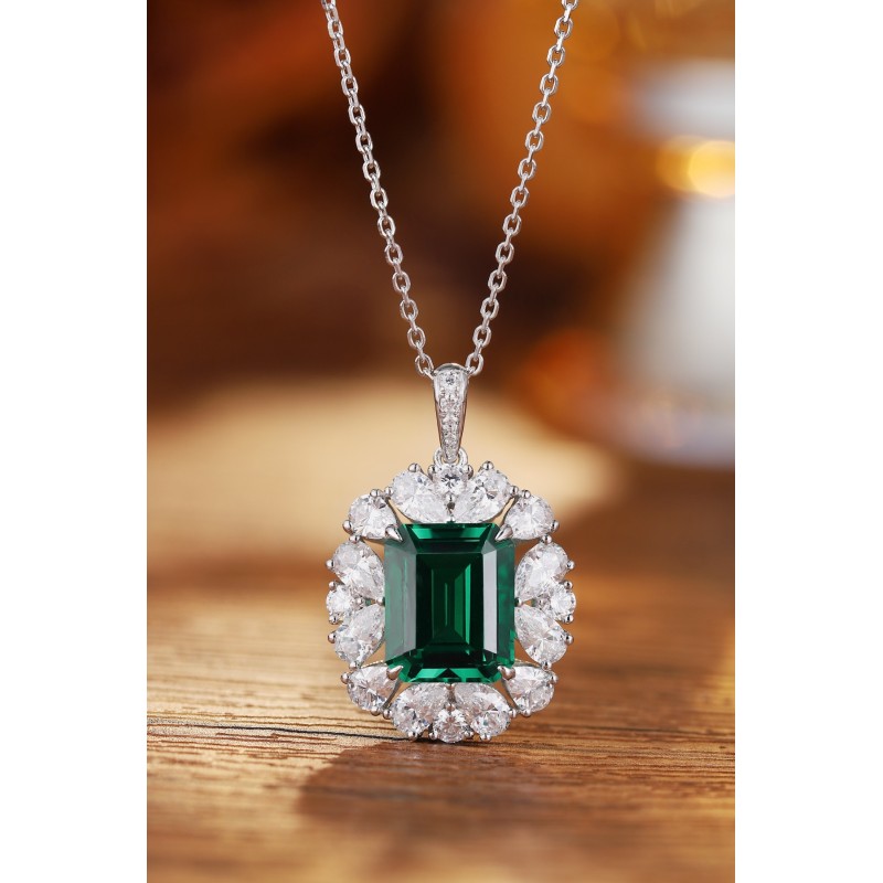 Ruif Jewelry Classic Design S925 Silver 4.38ct Lab Grown Emerald Pendant Necklace Gemstone Jewelry Ruif Jewelry Classic Design S925 Silver 4.38ct Lab Grown Emerald Pendant Necklace Gemstone Jewelry