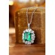 Ruif Jewelry Classic Design S925 Silver 4.38ct Lab Grown Emerald Pendant Necklace Gemstone Jewelry Ruif Jewelry Classic Design S925 Silver 4.38ct Lab Grown Emerald Pendant Necklace Gemstone Jewelry