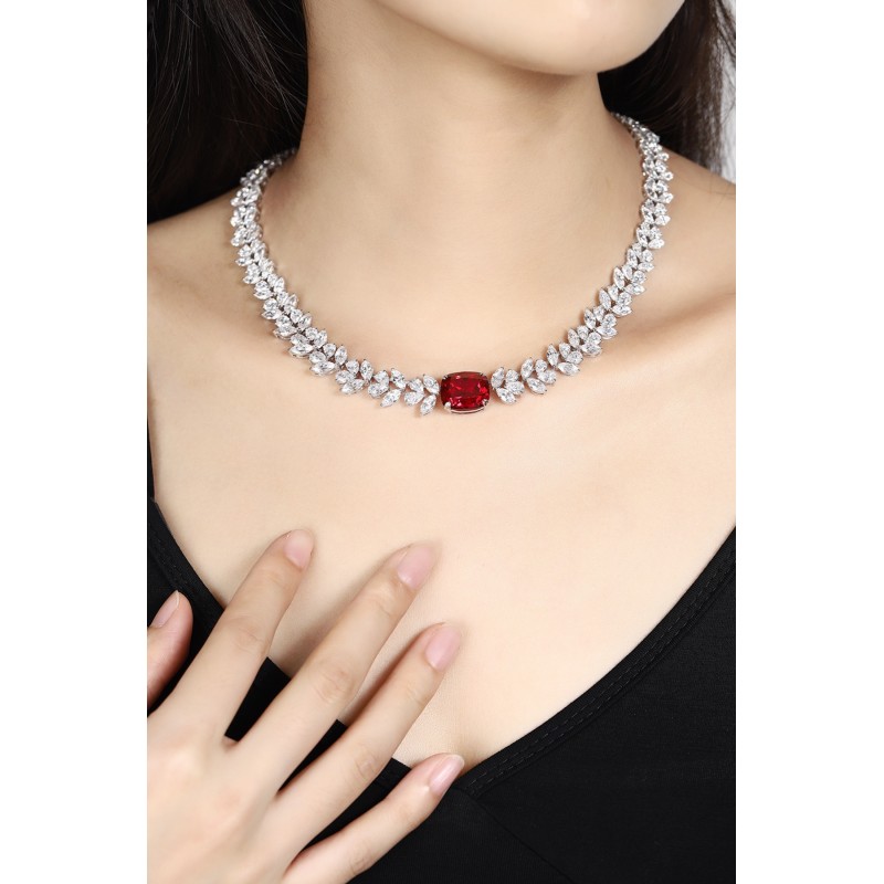 Ruif Jewelry Classic Design S925 Silver 13.08ct Lab Grown Ruby Pendant Necklace Gemstone Jewelry Ruif Jewelry Classic Design S925 Silver 13.08ct Lab Grown Ruby Pendant Necklace Gemstone Jewelry