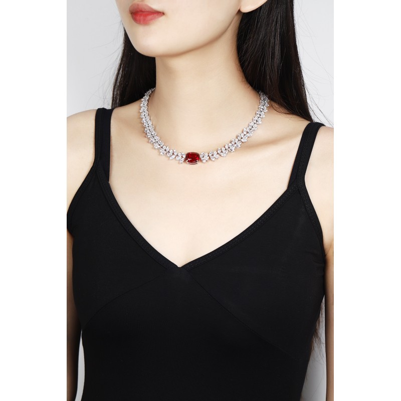 Ruif Jewelry Classic Design S925 Silver 13.08ct Lab Grown Ruby Pendant Necklace Gemstone Jewelry Ruif Jewelry Classic Design S925 Silver 13.08ct Lab Grown Ruby Pendant Necklace Gemstone Jewelry