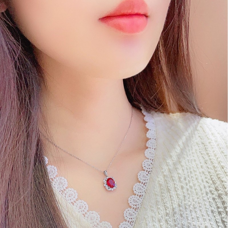 Ruif Jewelry Classic Design S925 Silver 3.63ct Lab Grown Ruby Pendant Necklace Gemstone Jewelry Ruif Jewelry Classic Design S925 Silver 3.63ct Lab Grown Ruby Pendant Necklace Gemstone Jewelry