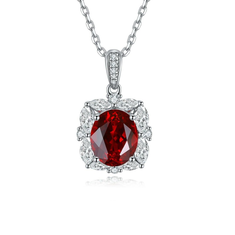 Ruif Jewelry Classic Design S925 Silver 3.63ct Lab Grown Ruby Pendant Necklace Gemstone Jewelry Ruif Jewelry Classic Design S925 Silver 3.63ct Lab Grown Ruby Pendant Necklace Gemstone Jewelry
