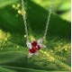 Ruif Jewelry Classic Design S925 Silver 1.03ct Lab Grown Emerald And Ruby Pendant Necklace Gemstone Jewelry