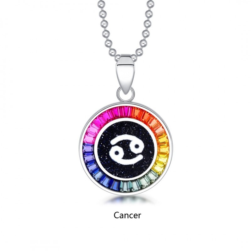 Ruif Jewelry Classic Design S925 Silver Rainbow Color Lab Grown Sapphire Pendant Necklace Gemstone Jewelry Ruif Jewelry Classic Design S925 Silver Rainbow Color Lab Grown Sapphire Pendant Necklace Gemstone Jewelry