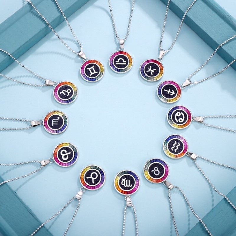 Ruif Jewelry Classic Design S925 Silver Rainbow Color Lab Grown Sapphire Pendant Necklace Gemstone Jewelry Ruif Jewelry Classic Design S925 Silver Rainbow Color Lab Grown Sapphire Pendant Necklace Gemstone Jewelry