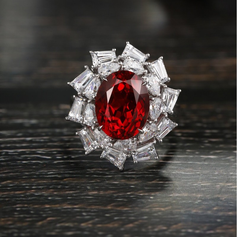 Ruif Jewelry Classic Design S925 Silver 5.99ct Lab Grown Ruby And Royal Blue Sapphire Ring Wedding Bands Ruif Jewelry Classic Design S925 Silver 5.99ct Lab Grown Ruby And Royal Blue Sapphire Ring Wedding Bands