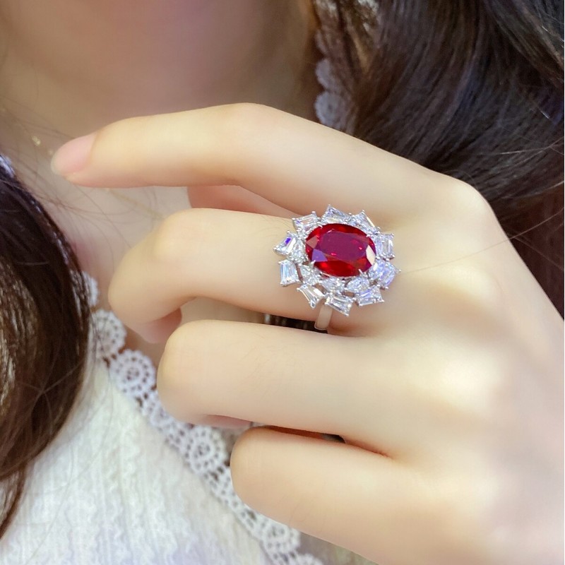 Ruif Jewelry Classic Design S925 Silver 5.99ct Lab Grown Ruby And Royal Blue Sapphire Ring Wedding Bands Ruif Jewelry Classic Design S925 Silver 5.99ct Lab Grown Ruby And Royal Blue Sapphire Ring Wedding Bands