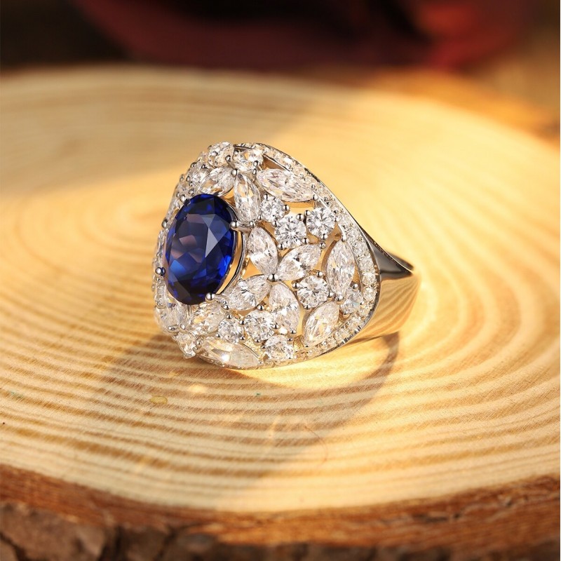 Ruif Jewelry Classic Design S925 Silver Lab Grown Ruby And Royal Blue Sapphire Ring Oval Shape Wedding Bands Ruif Jewelry Classic Design S925 Silver Lab Grown Ruby And Royal Blue Sapphire Ring Oval Shape Wedding Bands