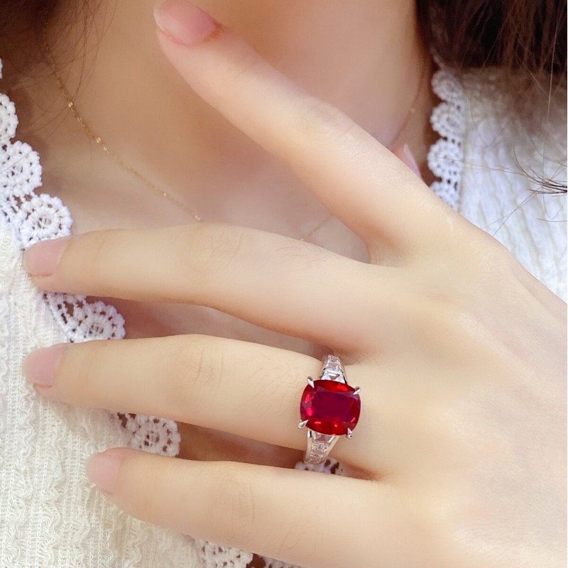 Ruif Jewelry Classic Design S925 Silver 3.49ct Lab Grown Emerald Ring Ruby And Royal Blue Sapphire Ring Wedding Bands Ruif Jewelry Classic Design S925 Silver 3.49ct Lab Grown Emerald Ring Ruby And Royal Blue Sapphire Ring Wedding Bands