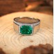 Ruif Jewelry Classic Design S925 Silver 3.0ct Lab Grown Emerald Ring Men Ring Wedding Bands