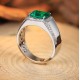Ruif Jewelry Classic Design S925 Silver 3.0ct Lab Grown Emerald Ring Men Ring Wedding Bands