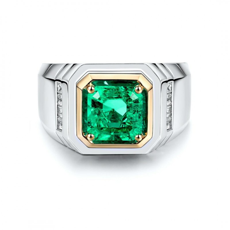 Ruif Jewelry Classic Design S925 Silver 2.31ct Lab Grown Emerald Ring Wedding Bands Ruif Jewelry Classic Design S925 Silver 2.31ct Lab Grown Emerald Ring Wedding Bands