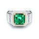 Ruif Jewelry Classic Design S925 Silver 2.31ct Lab Grown Emerald Ring Wedding Bands