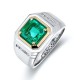 Ruif Jewelry Classic Design S925 Silver 2.31ct Lab Grown Emerald Ring Wedding Bands