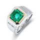 Ruif Jewelry Classic Design S925 Silver 2.31ct Lab Grown Emerald Ring Wedding Bands Ruif Jewelry Classic Design S925 Silver 2.31ct Lab Grown Emerald Ring Wedding Bands