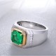 Ruif Jewelry Classic Design S925 Silver 2.31ct Lab Grown Emerald Ring Wedding Bands