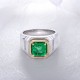 Ruif Jewelry Classic Design S925 Silver 2.31ct Lab Grown Emerald Ring Wedding Bands