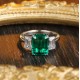 Ruif Jewelry Classic Design S925 Silver 1.327ct Lab Grown Emerald Ring Wedding Bands