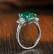 Ruif Jewelry Classic Design S925 Silver 1.327ct Lab Grown Emerald Ring Wedding Bands
