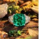 Ruif Jewelry Classic Design S925 Silver 5.42ct Lab Grown Emerald Ring Wedding Bands Ruif Jewelry Classic Design S925 Silver 5.42ct Lab Grown Emerald Ring Wedding Bands